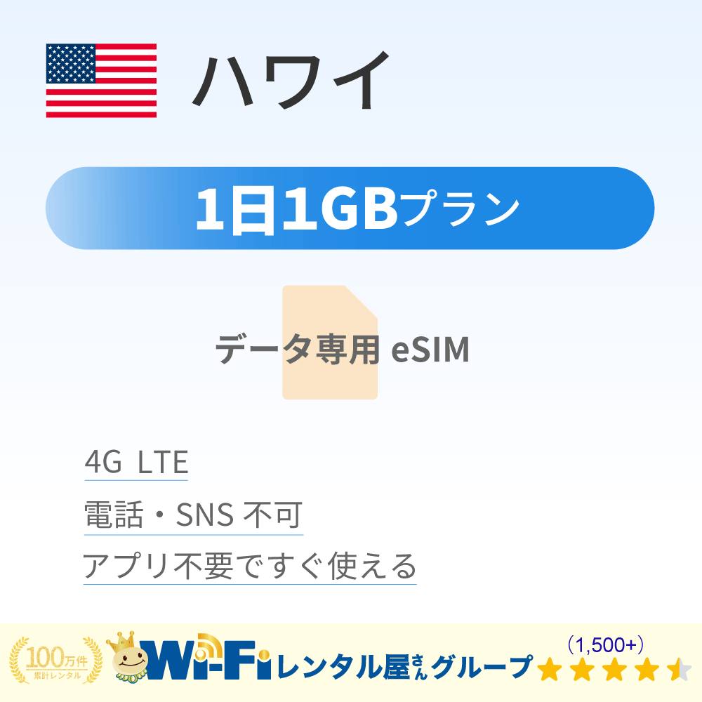 ハワイ 1GB/日