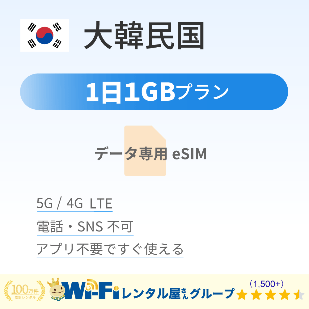 大韓民国 1GB/日