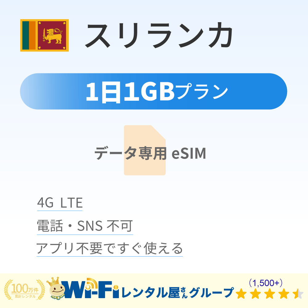 スリランカ 1GB/日