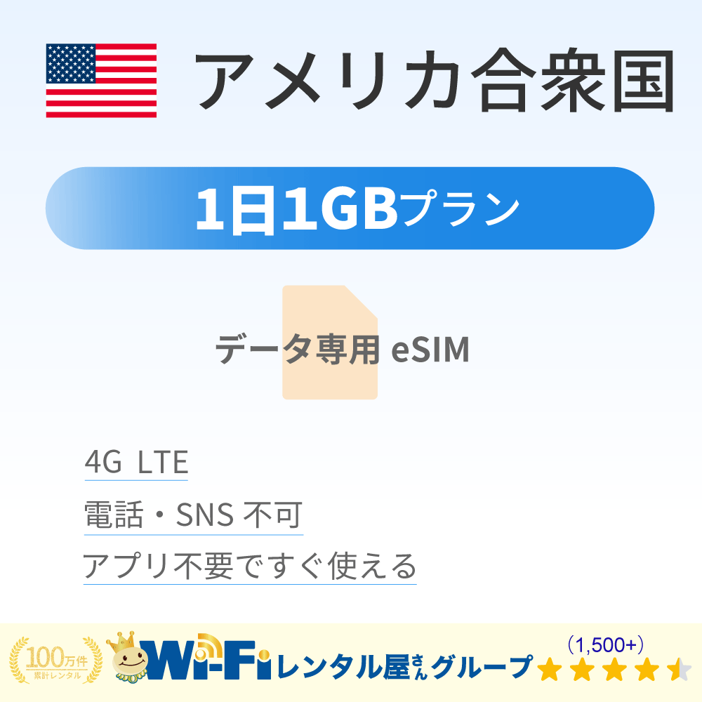 アメリカ合衆国 1GB/日